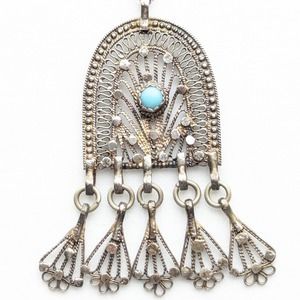 Vintage JTC Sterling Silver Larimar Pendant Necklace